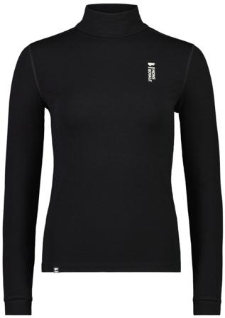 Mons Royale - Cascade Merino Flex 200 Mock Neck - Naisten - merinovillapaita - Musta - Naisten