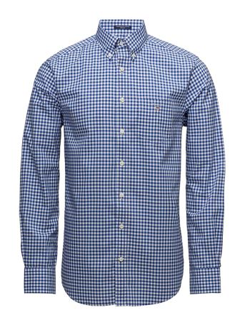 Reg Broadcloth Gingham Bd Skjorta Casual Blå GANT