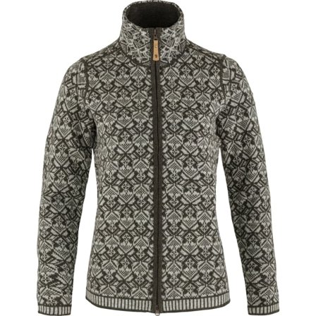 Fjällräven Snow Cardigan M - Naiset - Dark Olive/Vihreä - Puserot ja neuleet