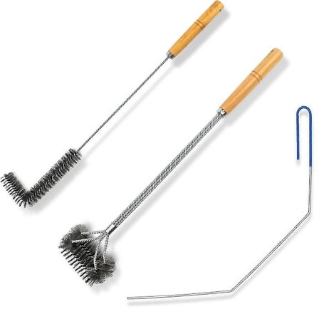 (Pow yeah!) 3 Dele Friture Rengøringsværktøj, Rengøringsværktøj til Frituregryde i Rustfrit Stål, Kurvbørste til Frituregryde, Airfryer