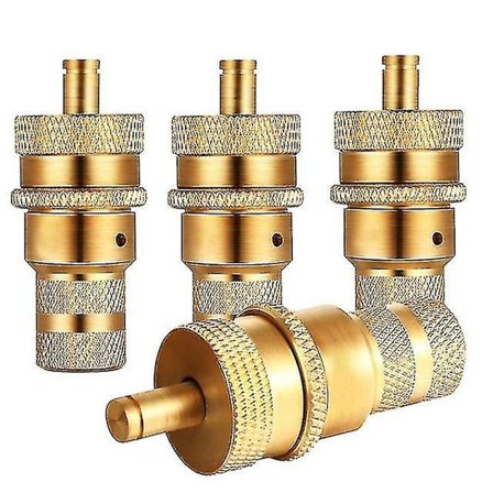 4 stk. Universal Offroad Messing Dæk Deflator Kit Automatisk 6-30psi Dæk Dæk Trykaflastningsventil Deflatorer Bleeder Ventil Sæt