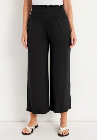 Cellbes of Sweden - Myk jerseybukse med elastisk midje med en vaffelsøm Liv i svart for damer i størrelse 62/64