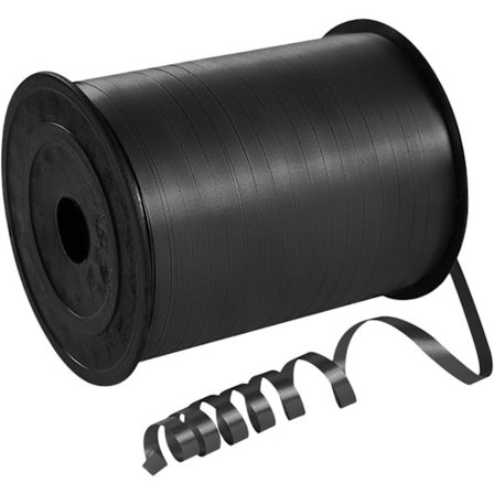 500 Yards Sort Krøllebånd 5mm til Balloner, 457m Skinnende Krøllet Ballonbånd, Ballonsnor, Party Krøllebånd til Gaveindpakning