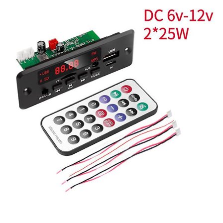 KEBIDU Auton MP3-soitin Bluetooth 5.0 Dekooderilevy Autovahvistin Radiomoduuli Musiikinsoitto Ääni Stereo Tuki FM TF SD USB AUX Tallentimet DC6V 12V