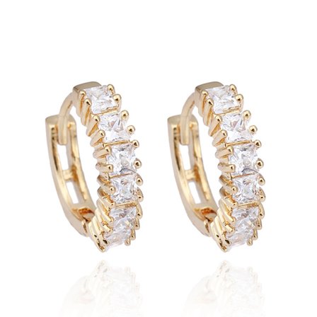 18K Guldfyllda Guld Filled gulddoublé Örhängen CZ