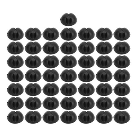 50 stk Kabelstyringsklips Selvklæbende TPR Trådklemme Organizer Enkelt Hul til TV/Strømkabler