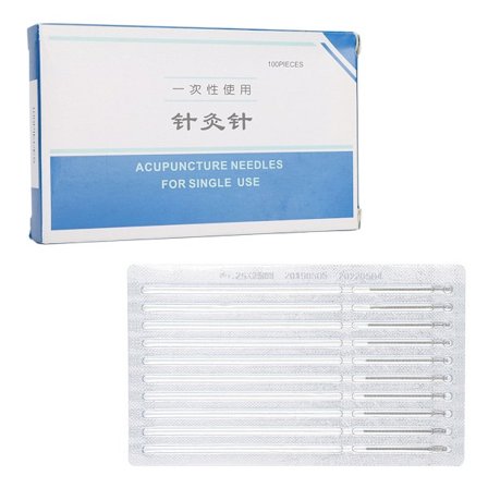 100 stk / eske Engangs Sterile Akupunkturnåler Rustfritt Stål Massasje Terapi Nåler 0,25 x 60