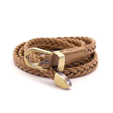 Flettet smalt belte i syntetisk skinn Gullspenne Dame - Flere farger