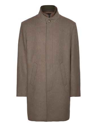 Lindbergh Black | Detachable Collar Wool Coat | S