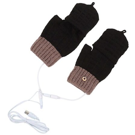 Halvfinger Uppvärmda Handskar Termiska Vantar Varmhållande 3 Par Svart