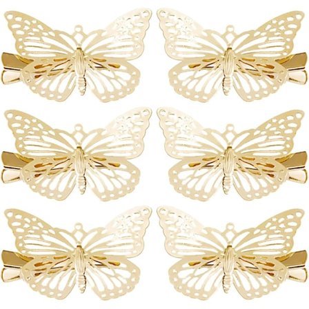 Pakke Guld Sommerfugl Hårklemmer Hårspænder Hårtilbehør til Kvinder Piger, Hårklemmer til Kvinder