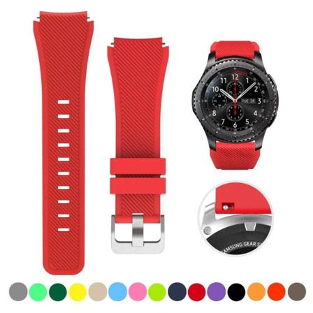 20mm 22mm rem för Samsung galaxy watch4 44mm/40mm 5 pro active 2 Gear s3 Silikon Correa armband Huawei Watch gt2/3/2e band red 12 22mm