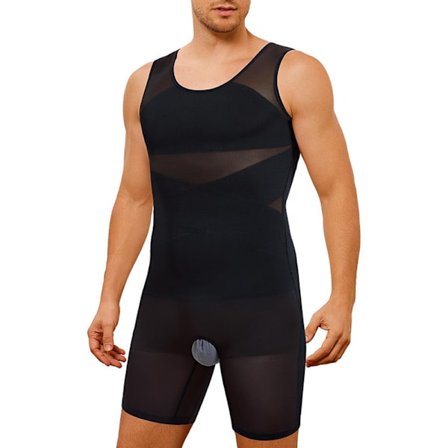 Shapewear for menn, magekontroll, body, ermeløse kompresjonsskjorter