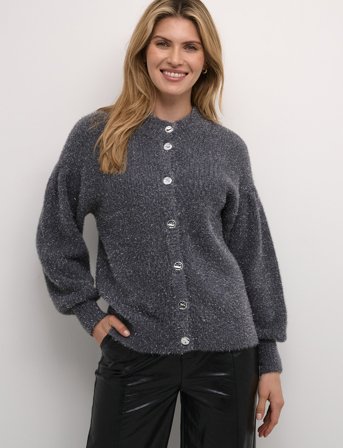 Cream Crsnowy Knit Cardigan - Grey - XS