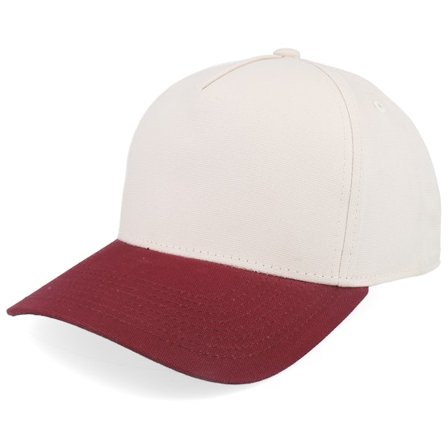 Equip - Beis adjustable Gorra - Blank Canvas Beige/Burgundy A-frame Adjustable @ Hatstore
