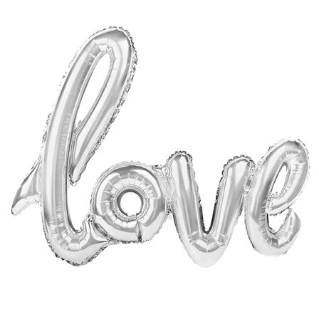 Folieballong "love" Silver