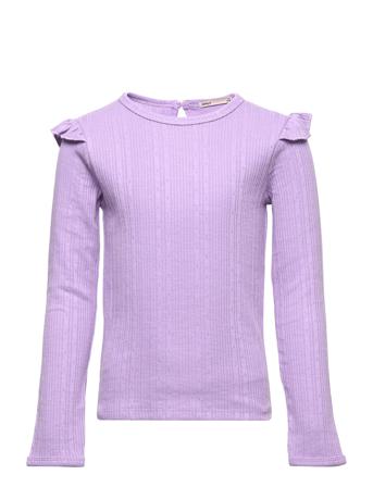 Kogmimi Ls Frill Tee Wvn Purple Kids Only