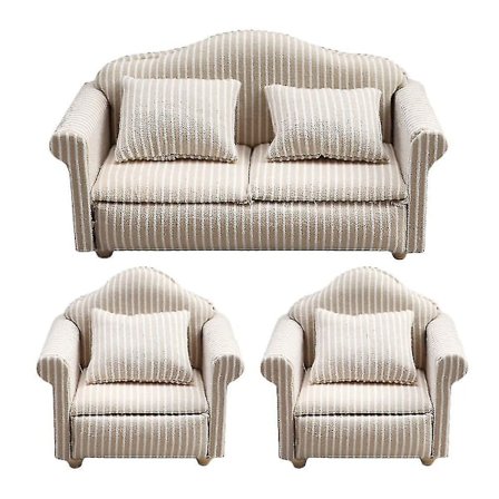 3 stk Miniatyr Sofa Modell Dukkehus Møbler Sofa Miniatyr Sofa Modell Miniatyr Sofapute
