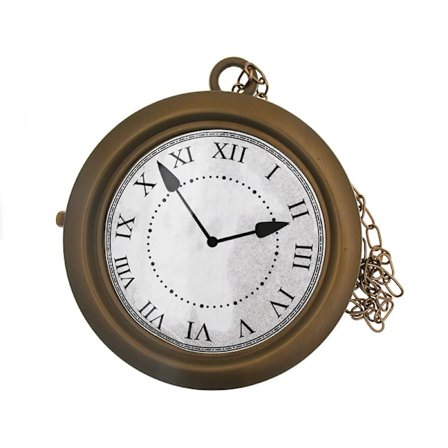 Jumbo Gold Clock Halskæde - Hvid Kanin Ur, Hip Hop Rapper Ur - 1 stk.