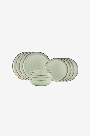 Hermia - Middagsuppsättning (12 delar) Darian - Grön - Serviser - Från Homeroom