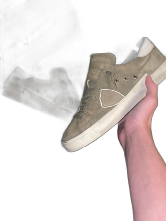 Philippe Model olivgröna sneakers mocka