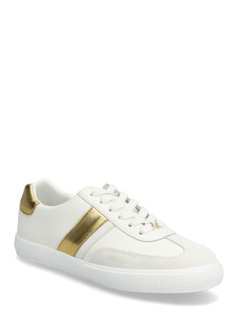 Lauren Ralph Lauren Braylee Metallic-Trim Leather Sneaker - White - 37