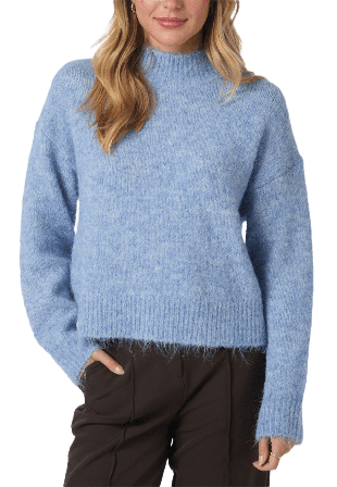 Neo Noir Paulina Fluffy Knit Blouse Stickat Dam Blå 34