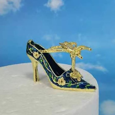 Høyhælte sko Displayholder Krystallkule Basse BLÅ