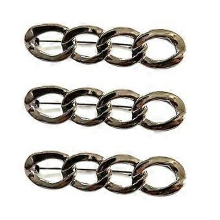 Pakke med 3 aftagelige taljeindsnørings nåle Metal lås nål til jeans bukser kjoler cardigan mode tøj tilbehør pistol farve (pistol farve)