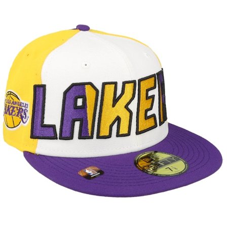 New Era - NBA Wit fitted Cap - Los Angeles Lakers 59FIFTY NBA 23 Back Half White/Yellow/Purple Fitted @ Hatstore