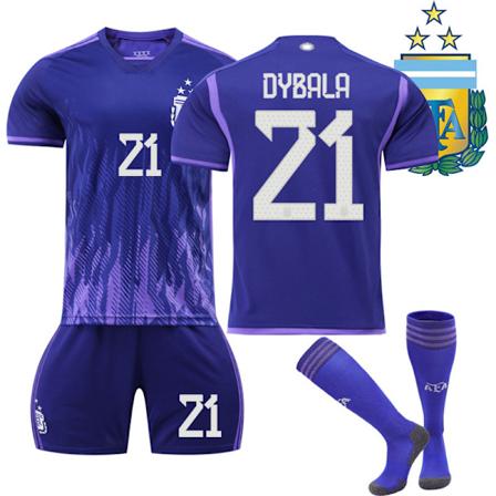 2223 Argentina udebane Dybala VM fodboldtrøje med sokker 22(120-130cm)