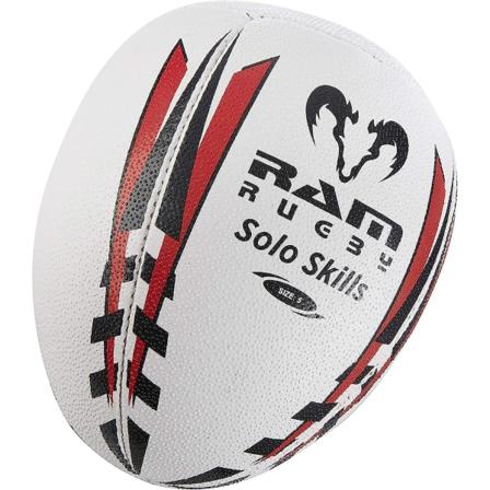 Ram Solo Skills Rugby-pallo U2013 Rebound Wall Yksilövarjoharjoitteluun (koko 5, 4 ja 3) - Harjoittele syöttöä puolirugby-pallolla