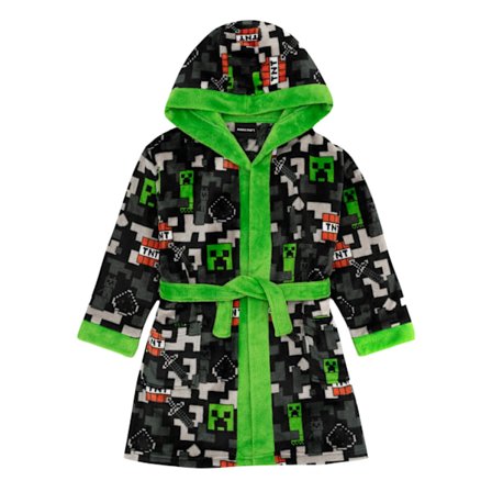 Minecraft Pojkar Creeper TNT Morgonrock 7-8 År Svart/Grön/