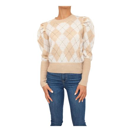 Liu Jo, Round-neck Knitwear Beige, Dames, Maat:M