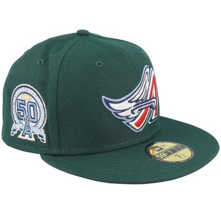 New Era - MLB Grün fitted Cap - Los Angeles Angels 59FIFTY Dark Green Pool & Turf Fitted @ Hatstore