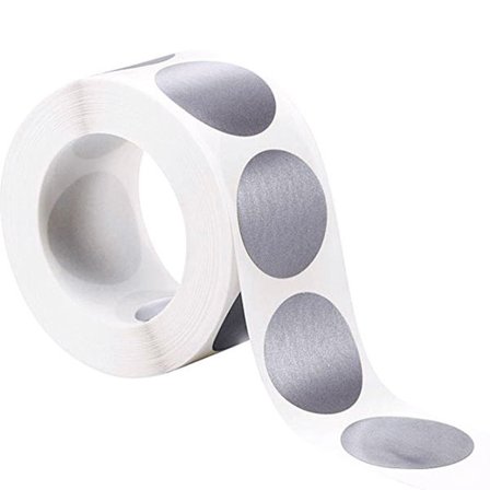 300 stk runde skrape klistremerker 1 tomme selvklebende skrape av etiketter