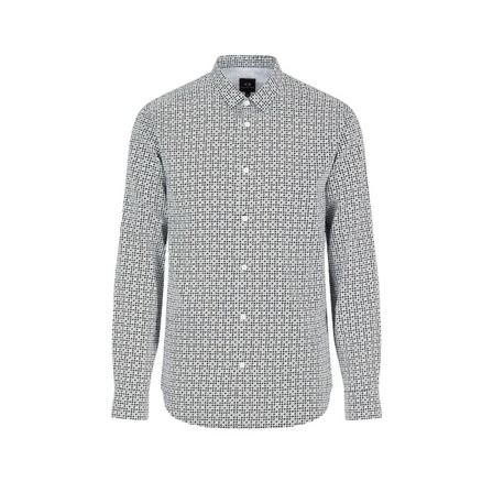 Armani Exchange, Shirts Grijs, Heren, Maat:L,Katoen