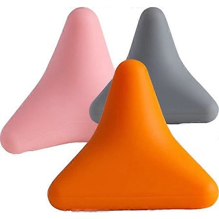 Silikone Massage Kegle Solid Bold Psoas Muskel Afslapning Thorax Rygsøjle Ryg Nakke Skulderblad Fod Yoga Trekantet Afslapningsapparat (3 stk., Grå, 