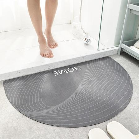 Badematte Sklisikre Absorberende Dusj Badeteppe Teppe Halvsirkel Hjem Gray 50*80cm