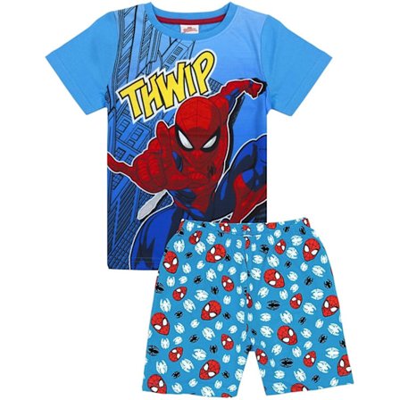 Spider-Man Boys Thwamm Comic Bomull Kort Pyjamas Set 3-4 År