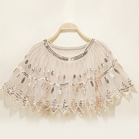 Naisten huivi Evening Prom Cape BEIGE&GOLD