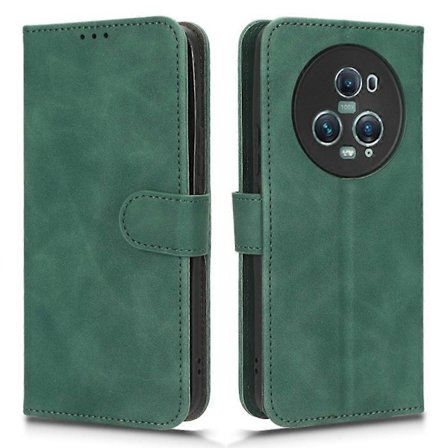 För Honor Magic5 Pro Flip Läder Telefonfodral Ställ Plånbok Hudvänligt Mobiltelefonskal