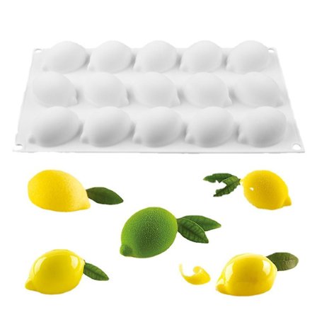 Lemon Shaped Silicone Molds, 15 Cavities, Cake Decorating Tools, Bakeware For Mousse And French Desserts