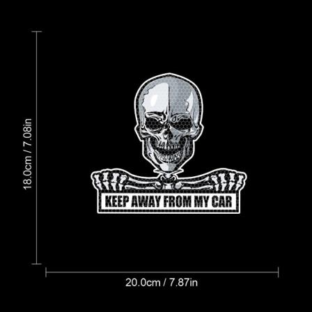 (2-pakkia) Halloween-auton tarrat, personoituja koristeellisia kristalliristikkoheijastavia varoitustarroja (kauhu kalloja)