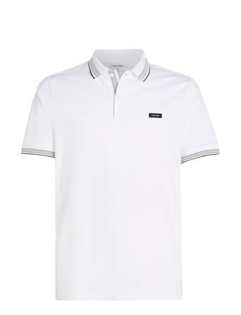 Stretch Pique Multi Tipping Polo White Calvin Klein