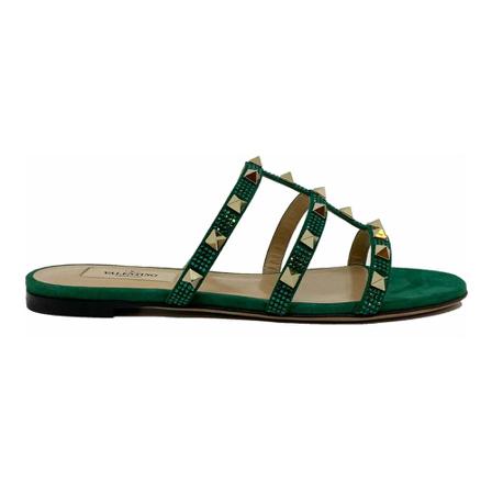 Valentino Garavani, Sliders Zielony, Kobieta, Rozmiar: 36 EU