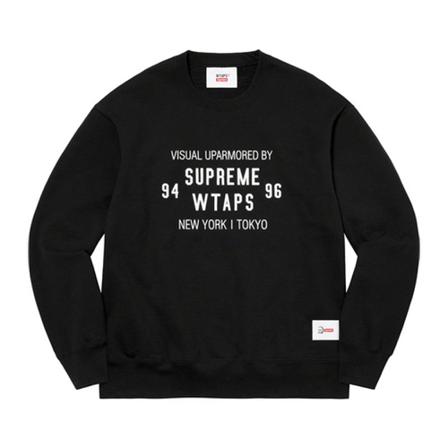 Supreme Wtaps Crewneck Sort, Herre Sweatshirts, Størrelse: L