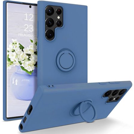 Samsung Galaxy S22 Ultra Skal Med Ringhållare Mörkblå