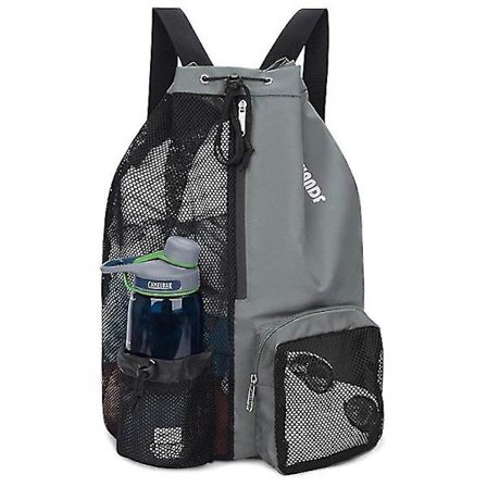 Svømmetaske med snørelukning til fitnesscenter og pool, adskilte vandtætte tørre rum, taske til tørre og våde ting, svømmeudstyr, netpose