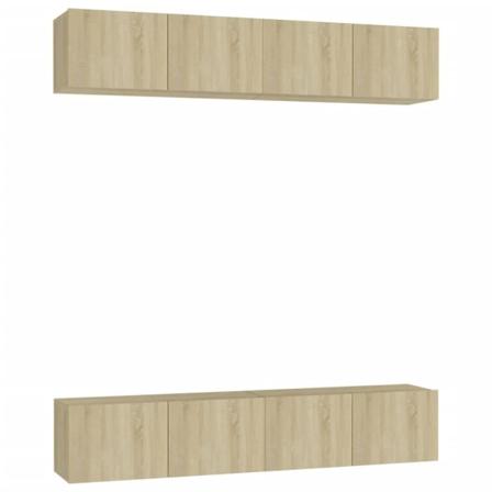 Vidaxl Tv-skåp 4 Delar Sonoma-ek 80x30x30 Cm Konstruerat Trä Brun